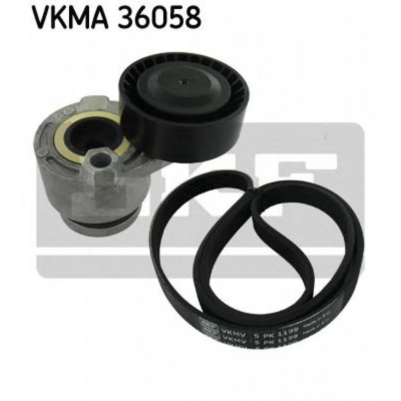 VKMA 36058 SKF Комплект поликлинових ременів (з роликами)